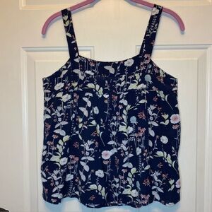 GAP Floral Print Tank Blouse Wide Straps Sz XS